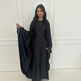 Fashion Satin Butterfly Abaya