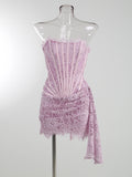 Dominique Strapless Lace Corset Mini Dress