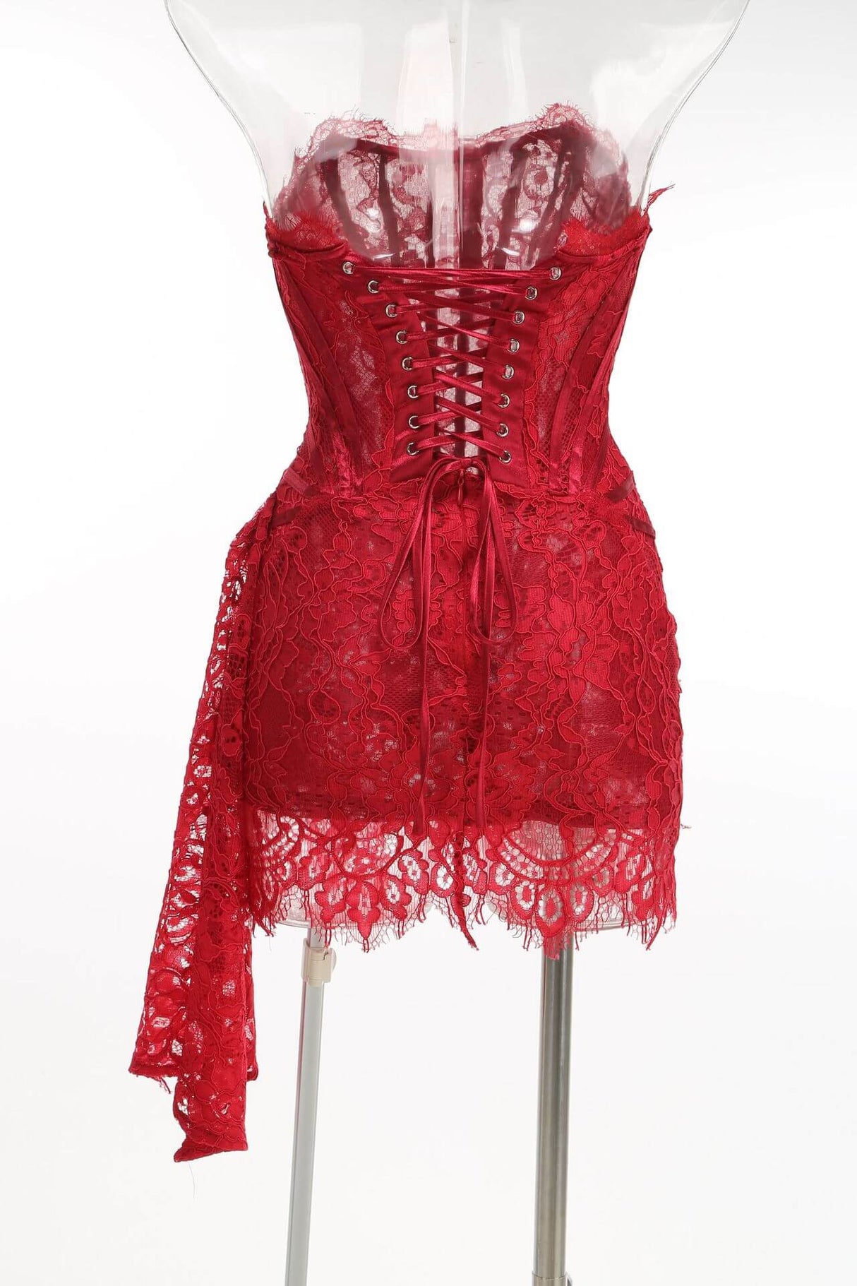 Aurohaya Dominique Strapless Lace Corset Mini Dress