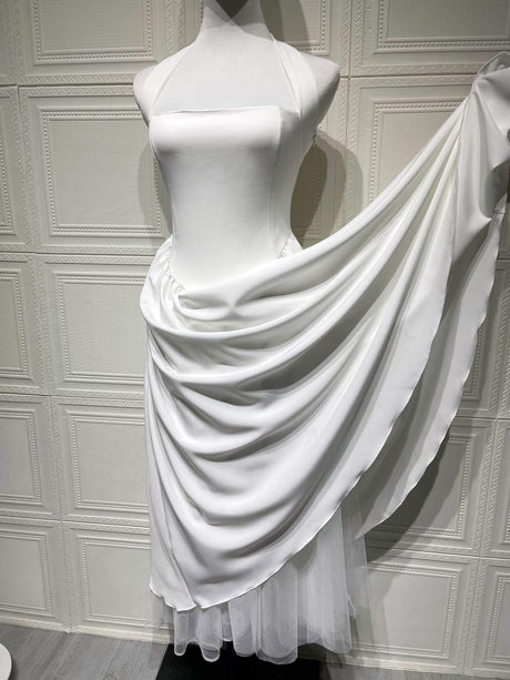 Aurohaya Margaux Halter Neck Midi Dress