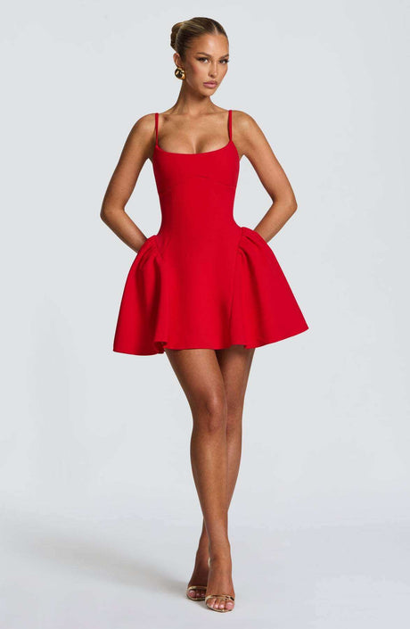 Aurohaya Sabine Backless Spaghetti Strap Mini Dress