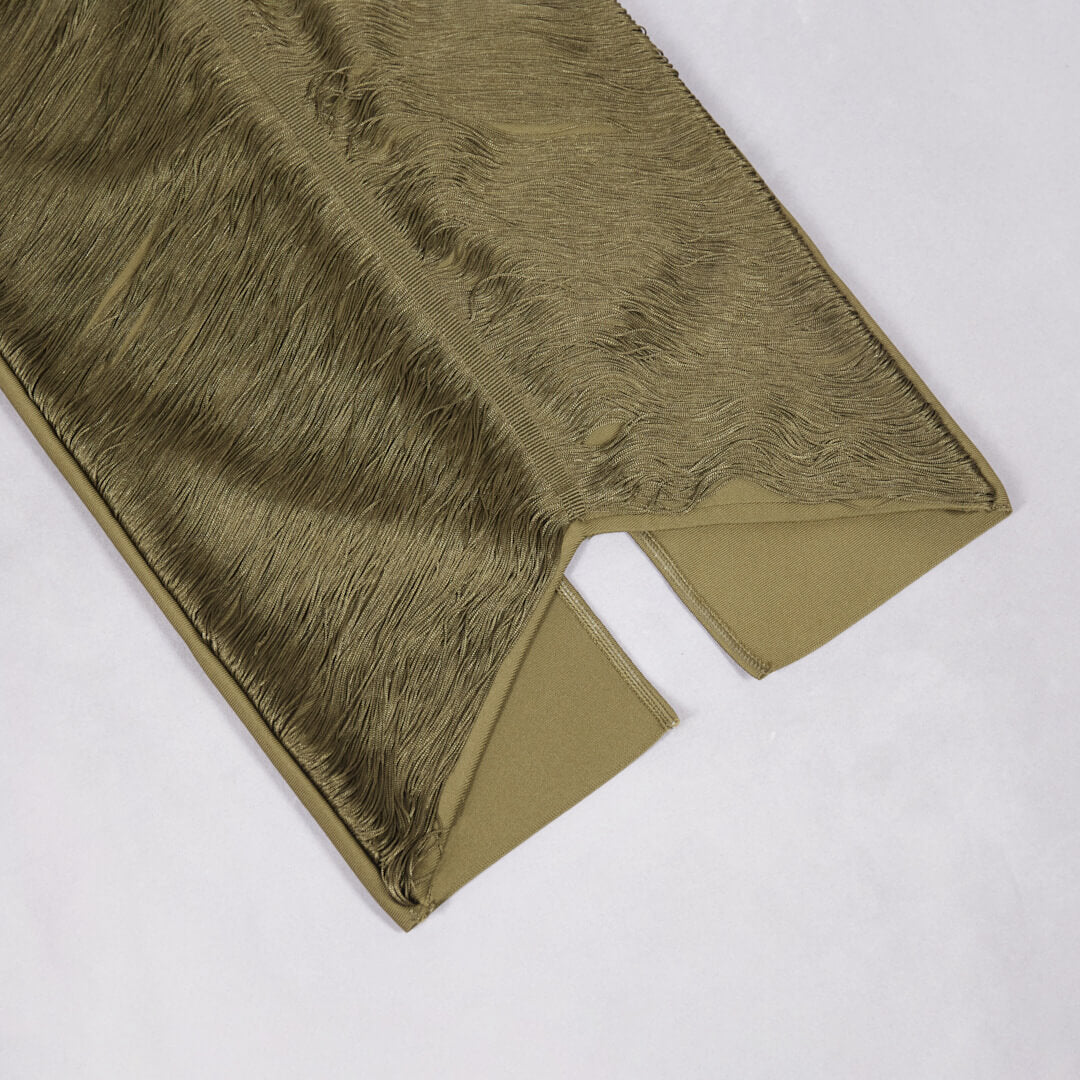 Aurohaya Jade Ruched Halter Neck Maxi Dress