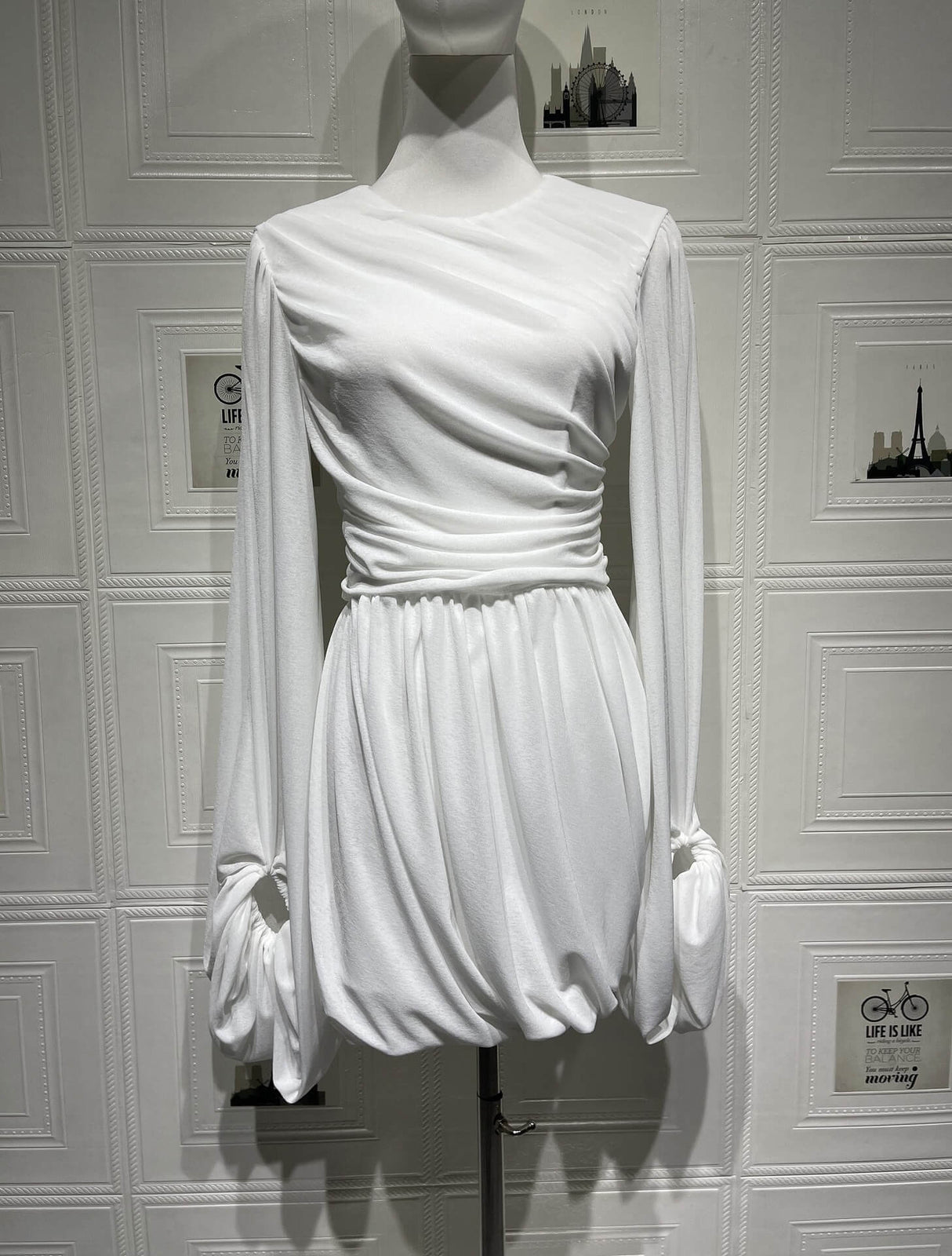 Aurohaya Yvonne Casual Pleated Mini Dress