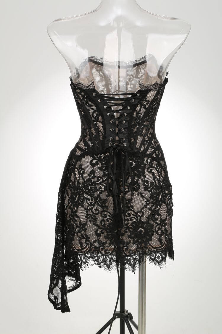 Aurohaya Dominique Strapless Lace Corset Mini Dress