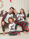 Christmas Checkered Deer Fmalily Matching Pajamas Sets