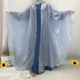 Shiny Satin Batwing Sleeve Shawl Abaya