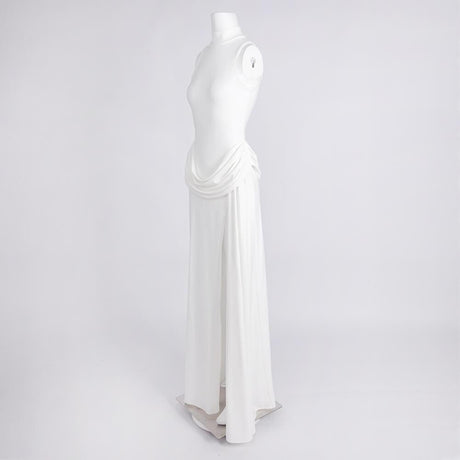 Aurohaya Selyra High-Neck Ruched Maxi Dress