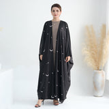 Star Moon Embroidery Abaya