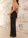 Strapless Backless Hot Girl Positioning Print Maxi Dress