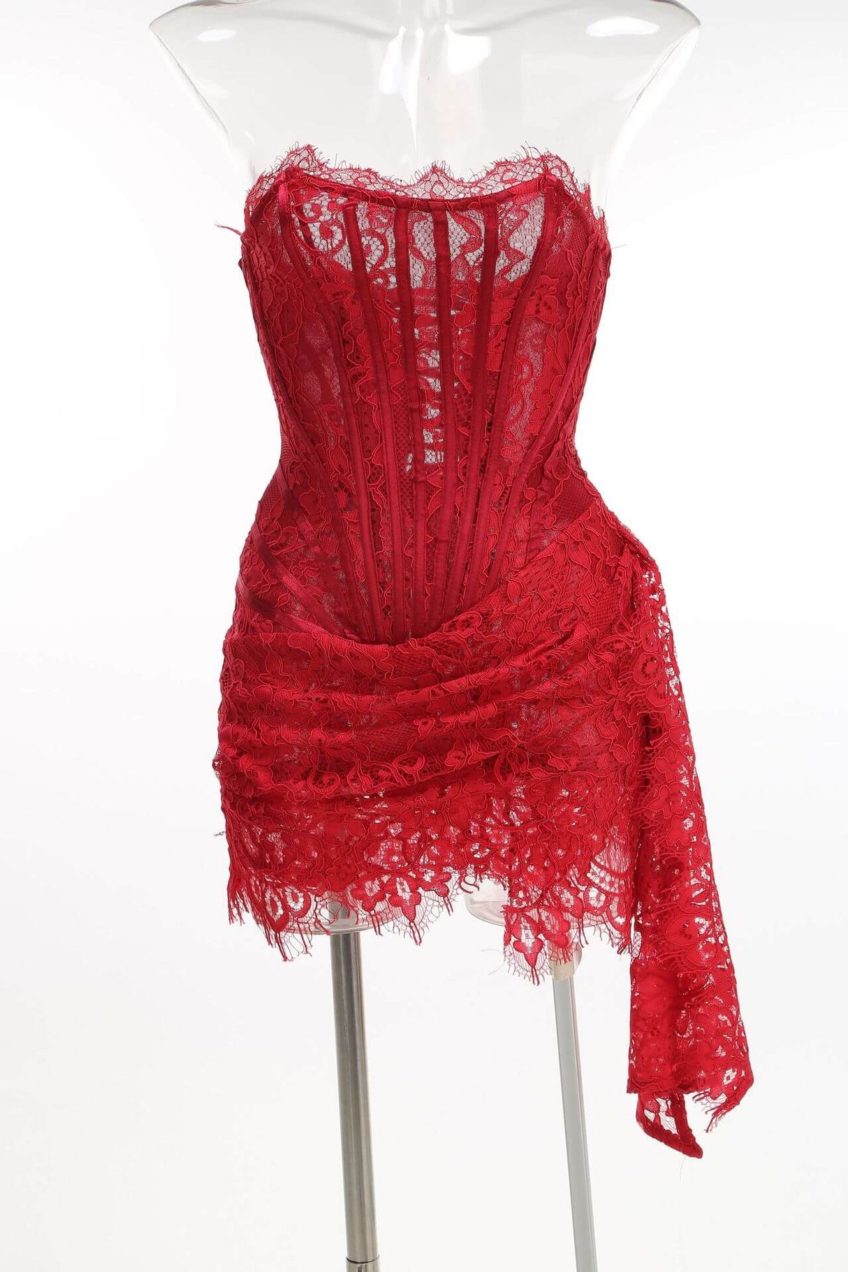 Aurohaya Dominique Strapless Lace Corset Mini Dress
