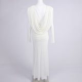 Lumière Long Sleeve Deep V Maxi Dress