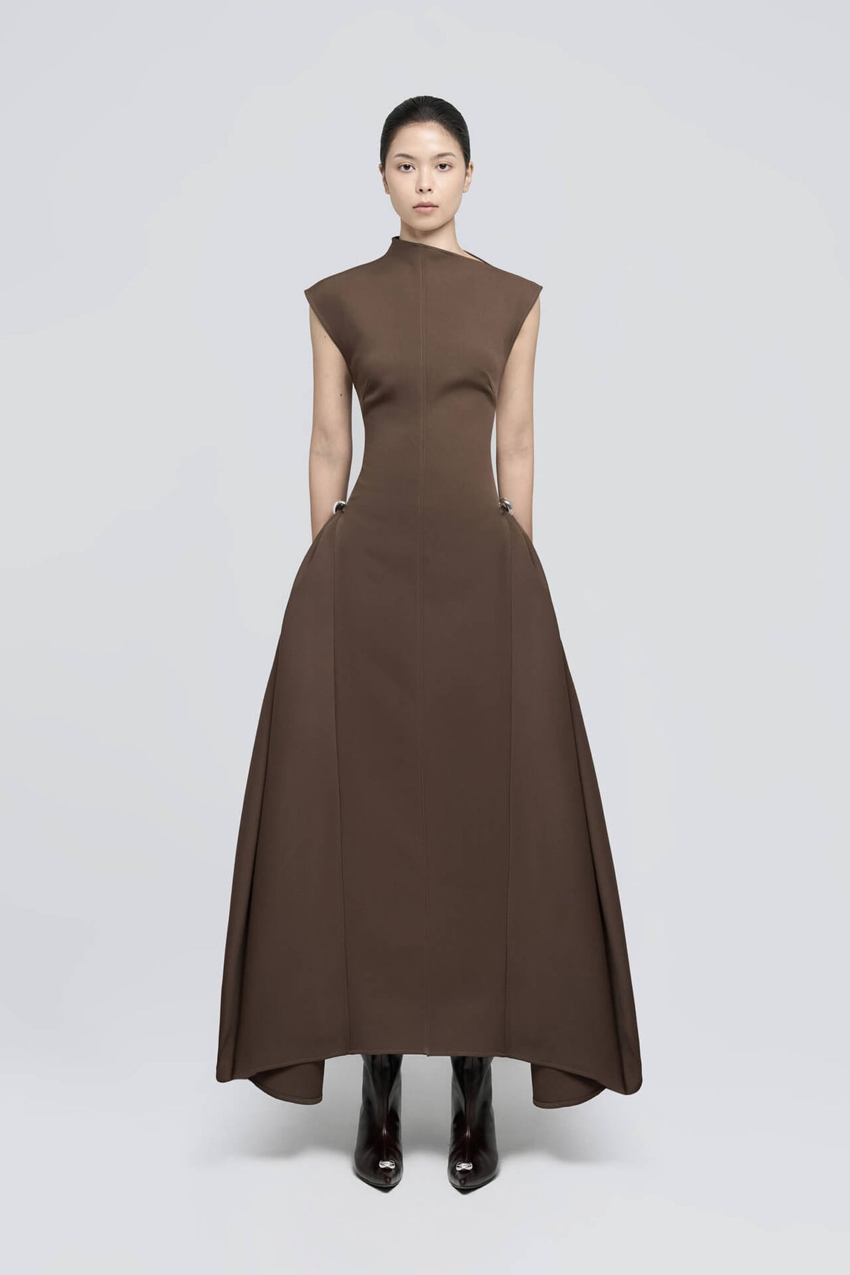Aurohaya Signature Minimalist Maxi Dress Brown