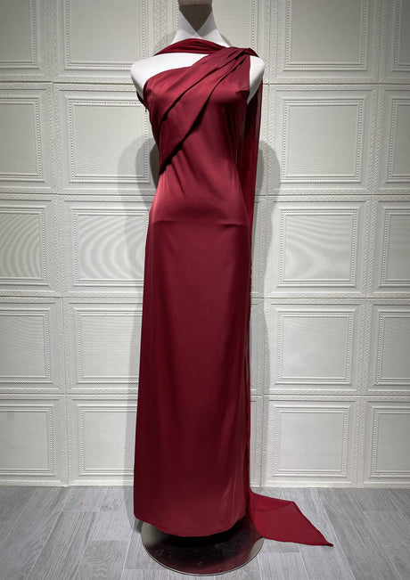 Aurohaya Adeline One-Shoulder Satin Maxi Dress