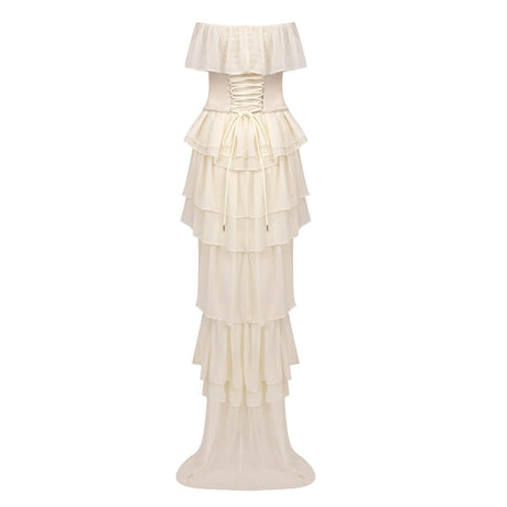 Aurohaya Justine Strapless Tiered Maxi Dress