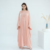 Solid Color Two-piece Shining Abaya