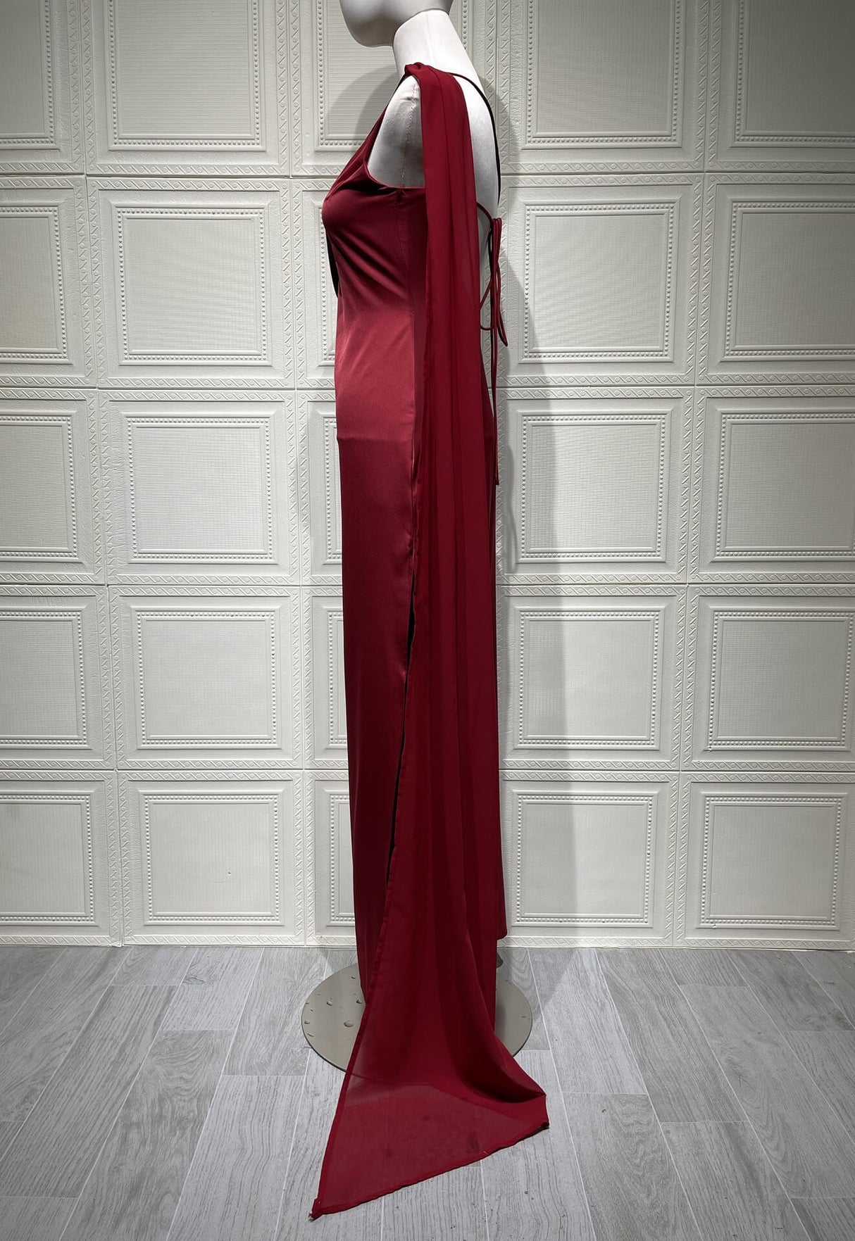 Aurohaya Adeline One-Shoulder Satin Maxi Dress