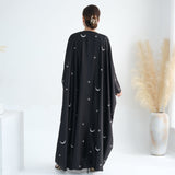 Star Moon Embroidery Abaya