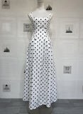 Madeleine Polka Dot Square Neck A-Line Maxi Dress