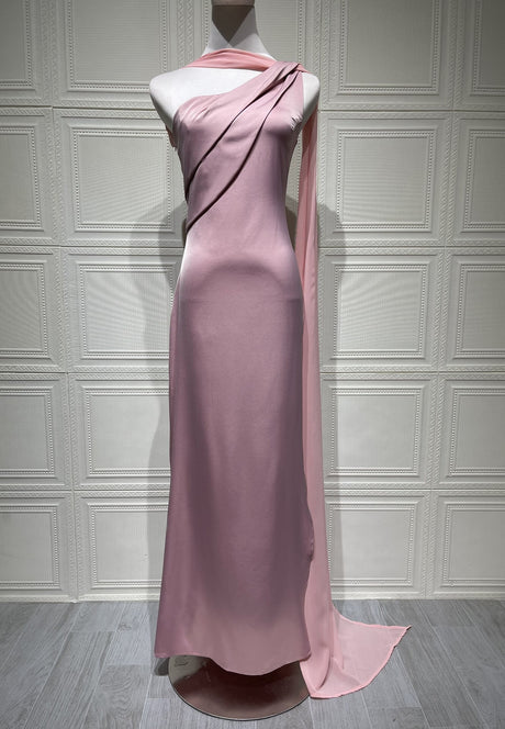 Aurohaya Adeline One-Shoulder Satin Maxi Dress