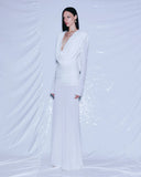 Lumière Long Sleeve Deep V Maxi Dress