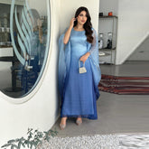 Fashion Gradient Satin Abaya