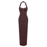 Noisette Halter Cut-Out Bodycon Maxi Dresses