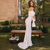 Capucine Off Shoulder Lace Maxi Dress
