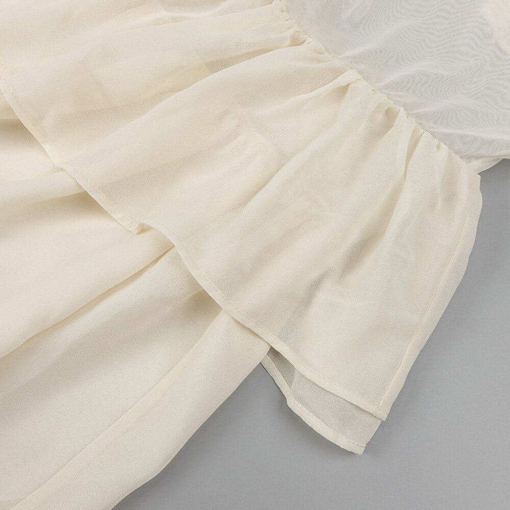 Aurohaya Justine Strapless Tiered Maxi Dress