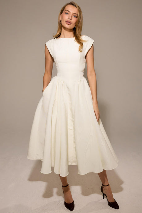 Aurohaya Pauline Round Neck Sleeveless Midi Dress