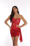 Dominique Strapless Lace Corset Mini Dress