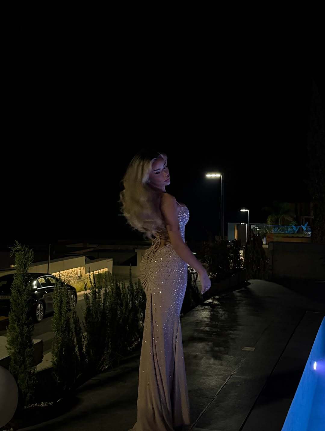 Aurohaya Mystère Sparkling Strapless Maxi Dress