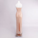 Aurohaya Isabel Sequin Strapless Maxi Dress