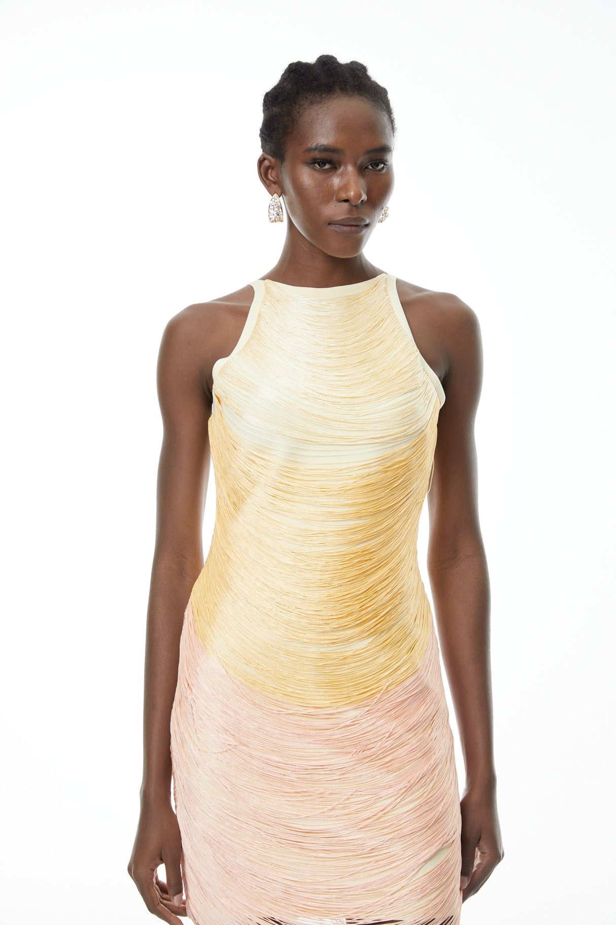 Aurohaya Ondine Yellow Ombre Mini Dress