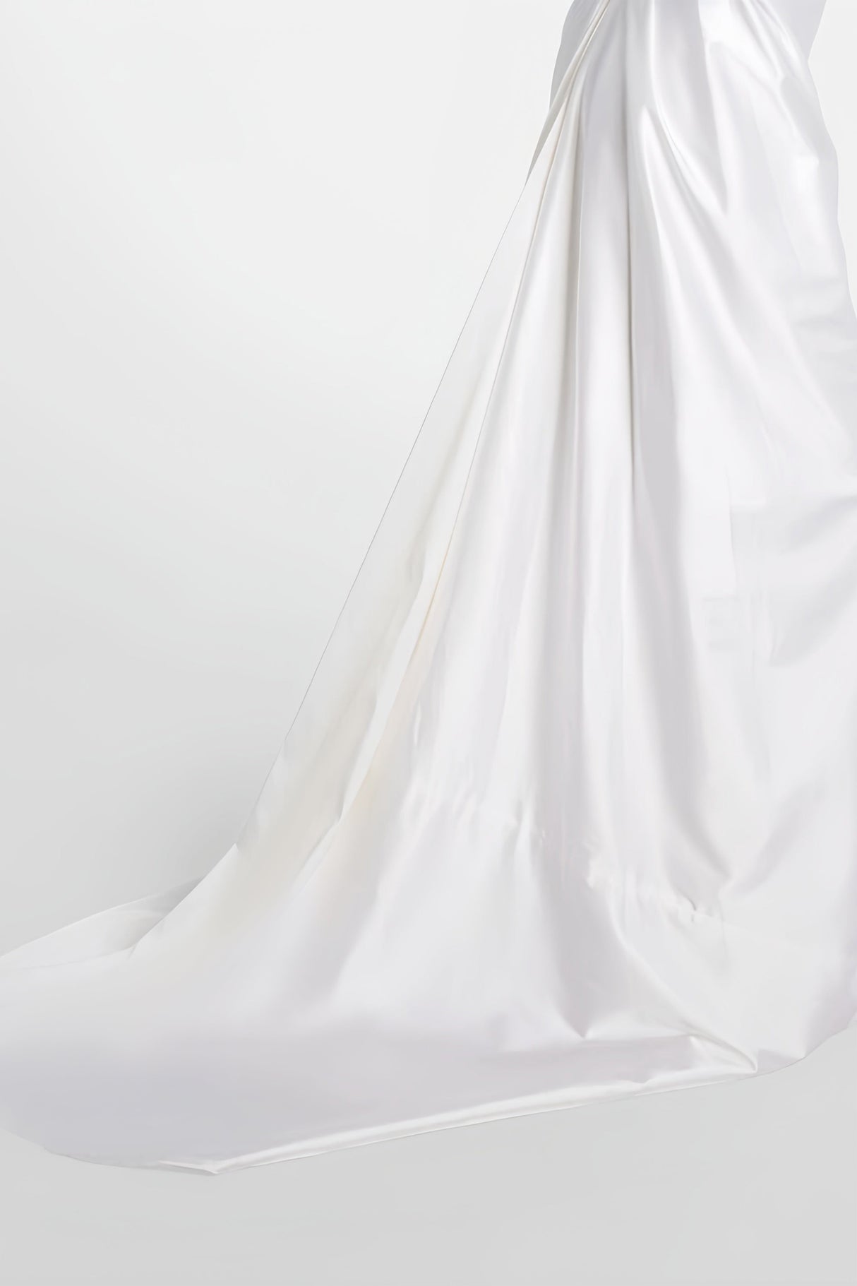 Aurohaya Fiona White Satin Square Neck Maxi Dress