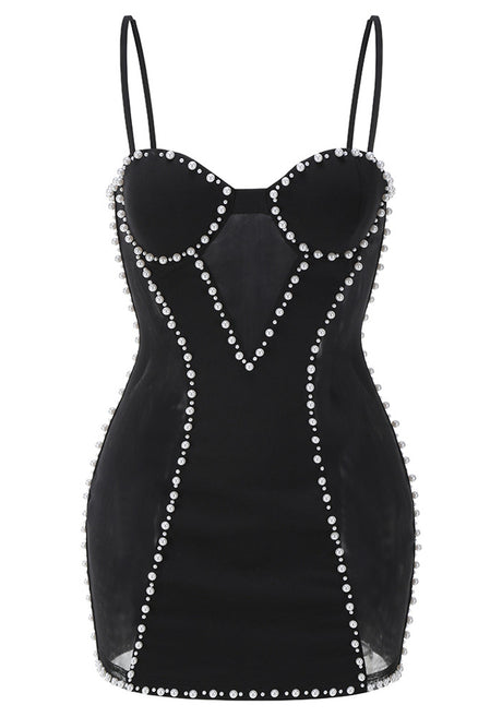 Pearl Corset Dress Black