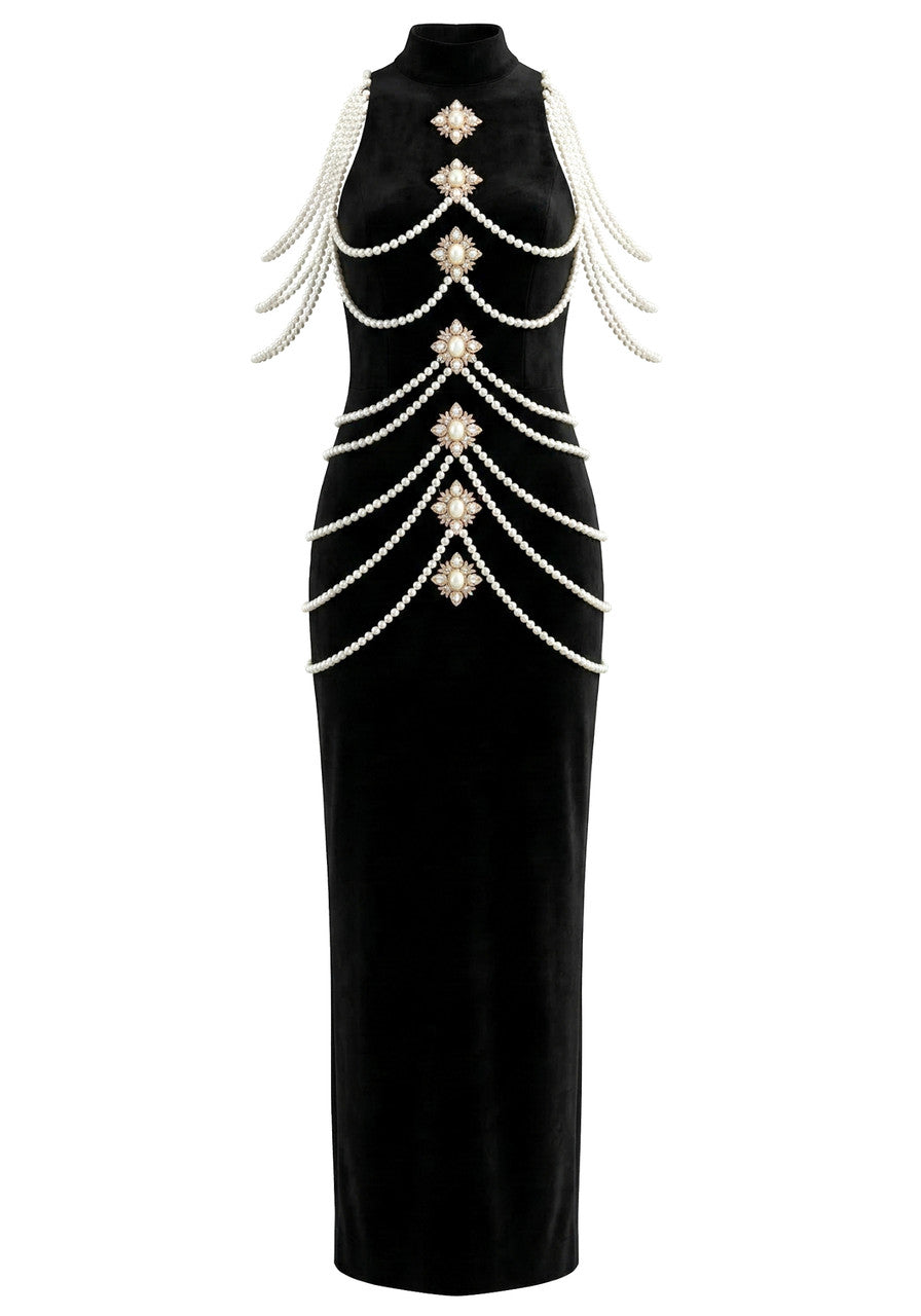 Pearl Maxi Dress Black