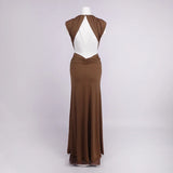 Marielle Deep V Ruched Maxi Dress
