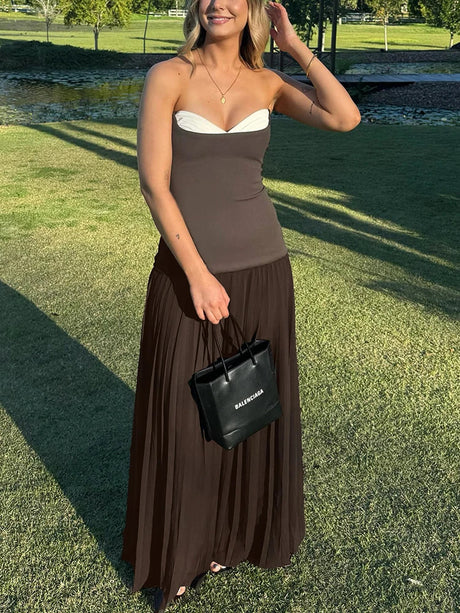 Aurohaya Ludivine Strapless Maxi Dress