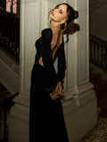 Aurohaya Orianne Long Sleeve Backless Maxi Dress