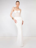 Aurohaya Cécile Corset Strapless Maxi Dress