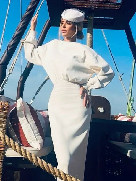 Aurohaya Édith Long Sleeve Knit Maxi Dress