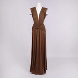 Marielle Deep V Ruched Maxi Dress