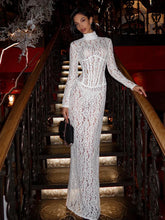 Aurohaya Charline Lace Corset Maxi Dress WHITE