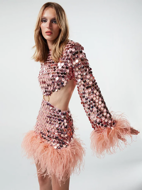 Aurohaya Rosamonde Sequin Two Piece Set Mini Dress