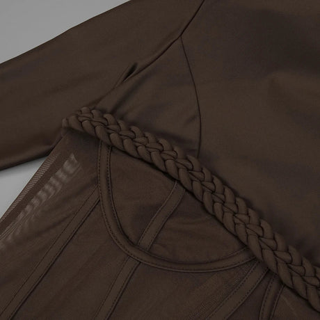 Aurohaya Laurence Mock Neck Corset Maxi Dress