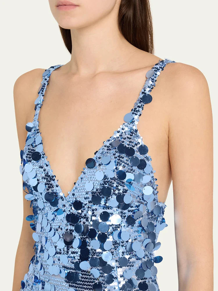 Aurohaya Éliane Sequin Evening Maxi Dress