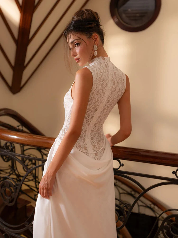 Aurohaya Floriane Lace Maxi Dress