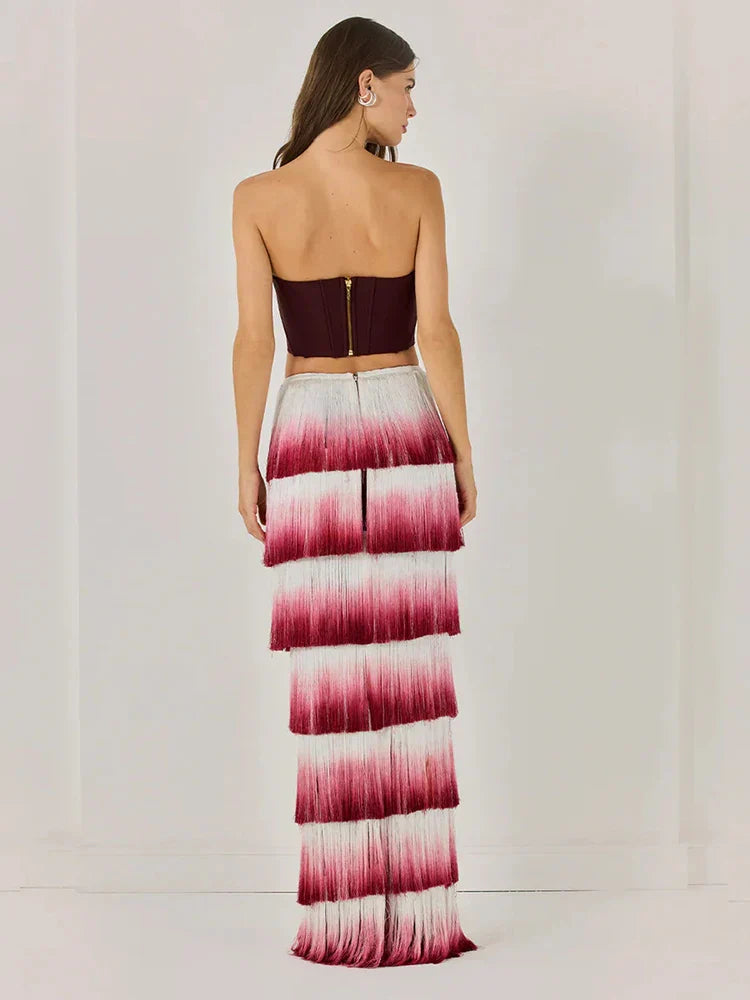 Aurohaya Maëlle Strapless Corset Maxi Dress