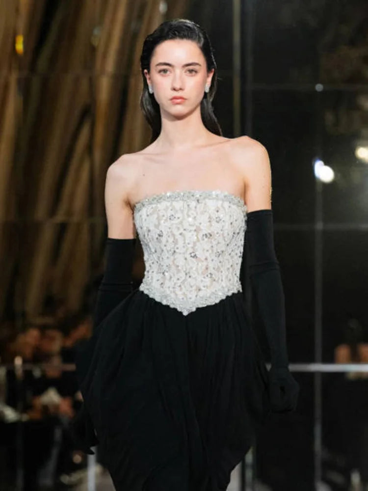 Aurohaya Corinne Strapless Evening Maxi Dress