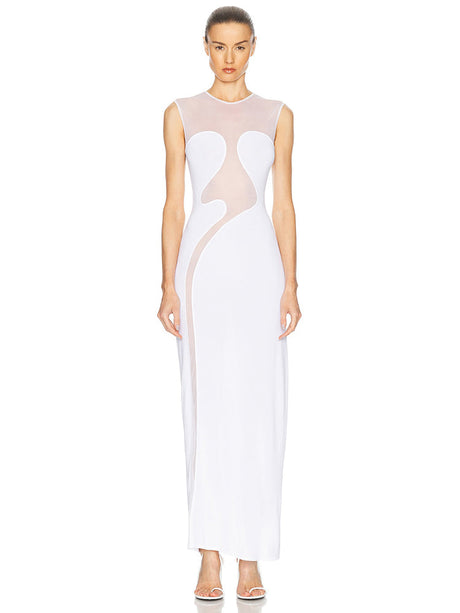 Aurohaya Louise Halter Maxi Dress White